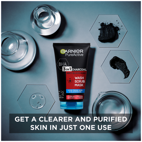GARNIER P ACTIVE CHARCOAL 3IN1 ANT BLACKHEAD 150ML