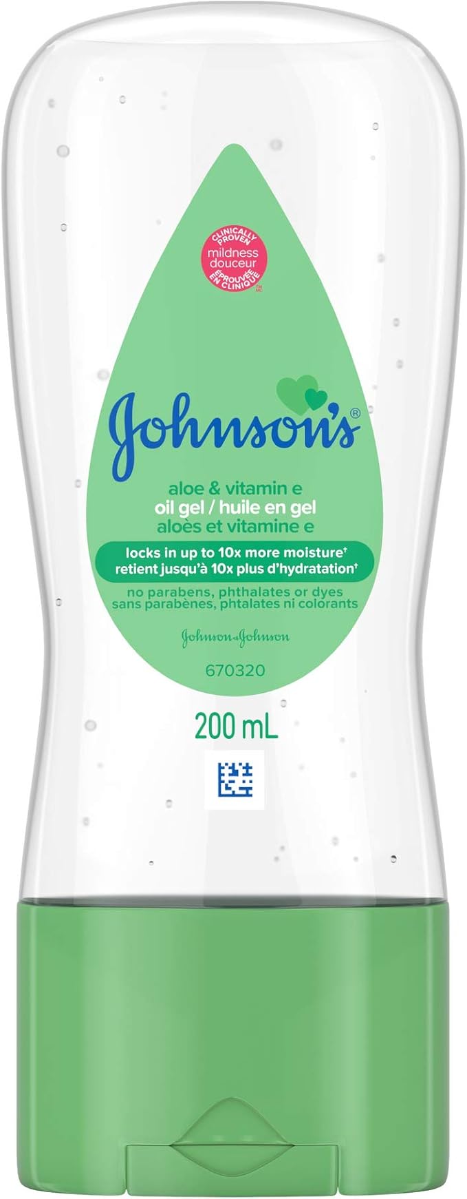 J&J BABY OIL WITH ALOE VERA 200ML